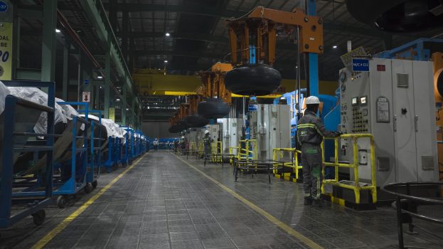 Reifenproduktion im indischen Werk in Bhuj.