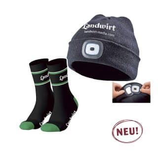 Weihnachts- Geschenk Set Mütze+Stirnlampe+Socken