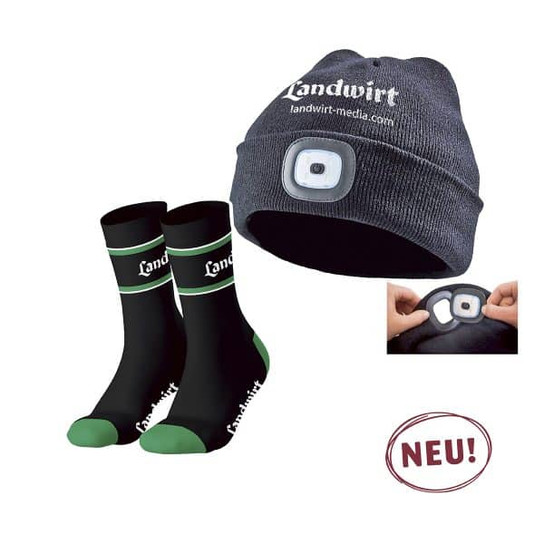 Weihnachts- Geschenk Set Mütze+Stirnlampe+Socken
