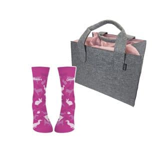 Geschenk-Set Filztasche + Socken pink